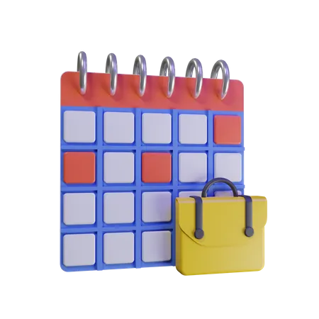 Calendario laboral  3D Illustration