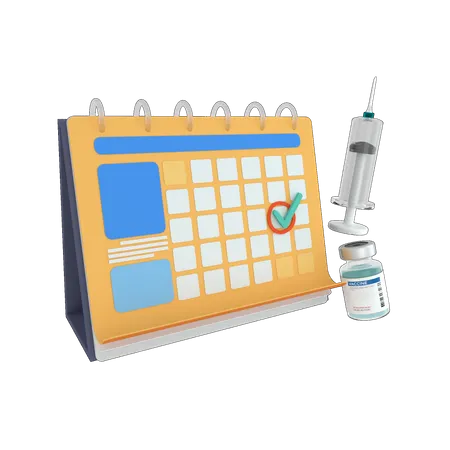 Calendário de vacinas  3D Illustration