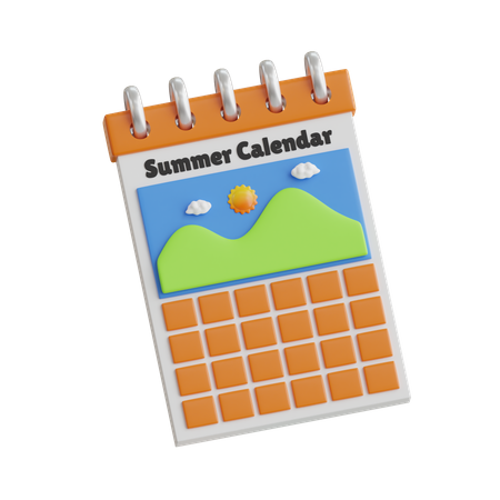 Calendario de verano  3D Icon