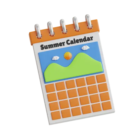 Calendario de verano  3D Icon