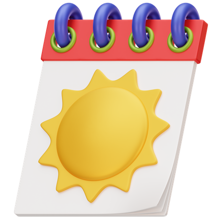 Calendario de verano  3D Icon