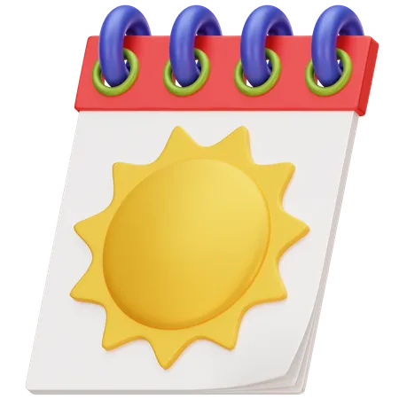 Calendario de verano  3D Icon