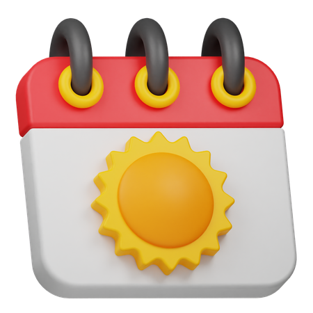 Calendário de verão  3D Icon