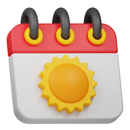 Calendário de verão  3D Icon