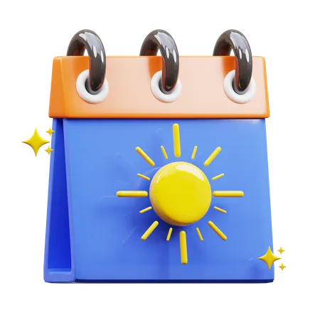 Calendário de verão  3D Icon