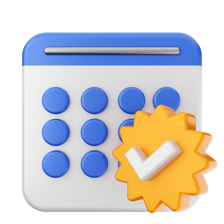 Calendário de verificação  3D Icon