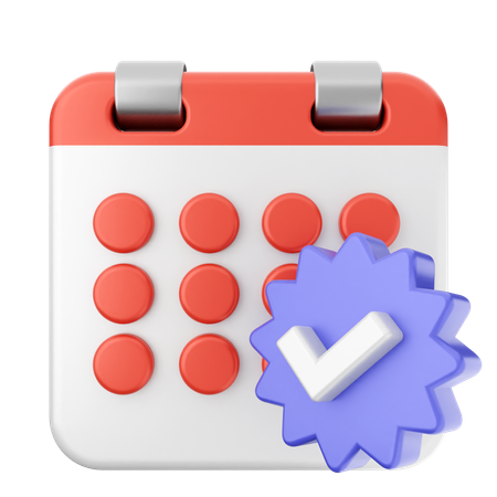 Calendário de verificação  3D Icon