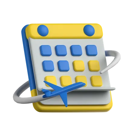 Calendário de viagens  3D Icon
