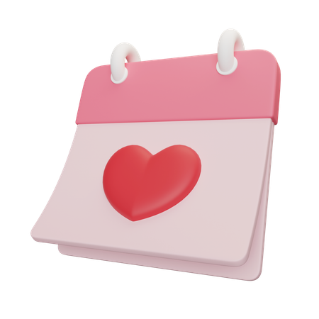 Calendario del corazon  3D Icon