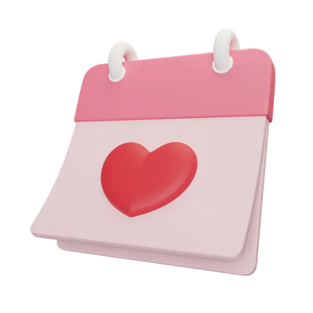 Calendario del corazon  3D Icon