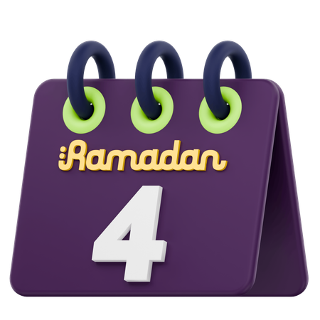 Cuarto día del calendario de Ramadán Celebración del Ramadán  3D Icon