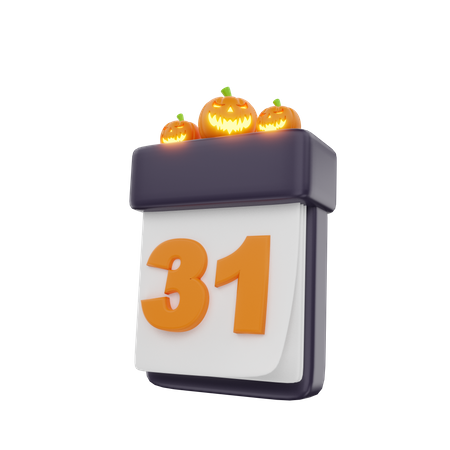 Calendario del día de halloween  3D Icon