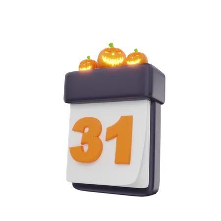 Calendario del día de halloween  3D Icon