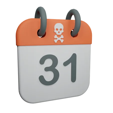 Calendario del día de halloween  3D Icon