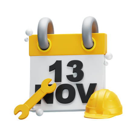 Calendario del día de la industrialización de áfrica  3D Icon