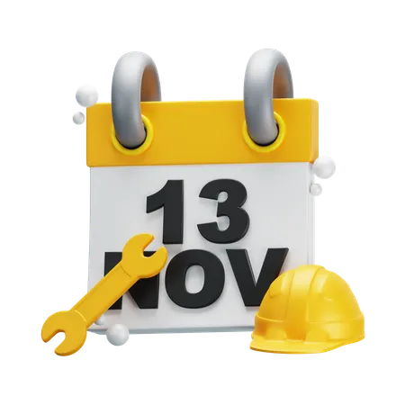 Calendario del día de la industrialización de áfrica  3D Icon