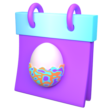 Calendario del día de pascua  3D Icon