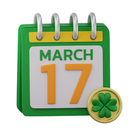 Calendario del día de san patricio  3D Icon