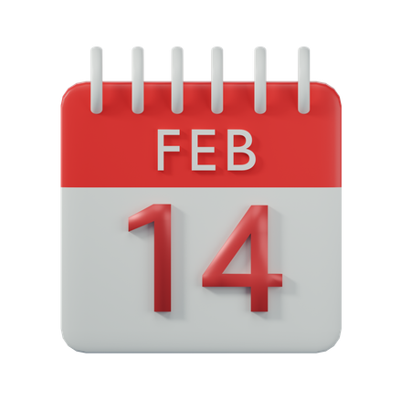 Calendario del día de san valentín  3D Icon