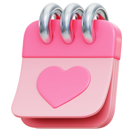 Calendario del dia de san valentin  3D Icon