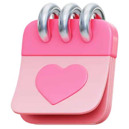 Calendario del dia de san valentin  3D Icon