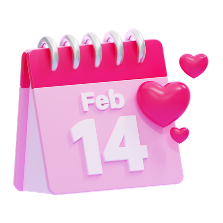 Calendario del día de San Valentín  3D Icon