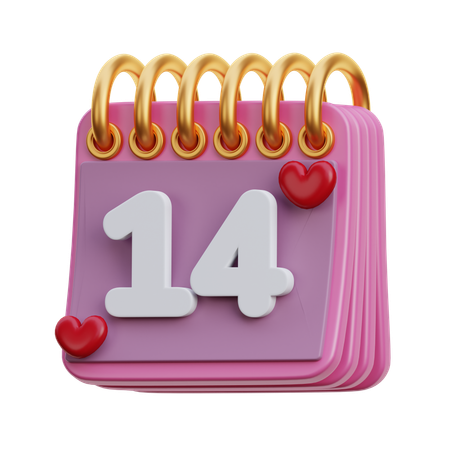 Calendario del día de san valentín  3D Icon