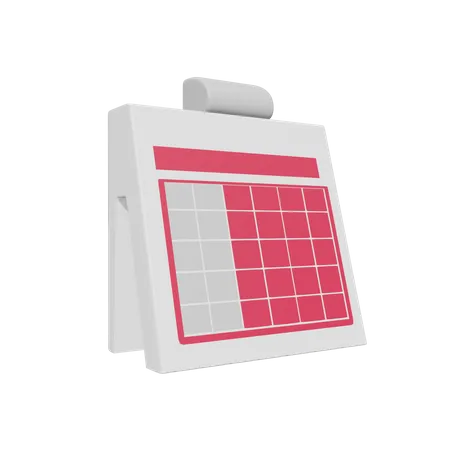 Calendario del día del trabajo  3D Icon