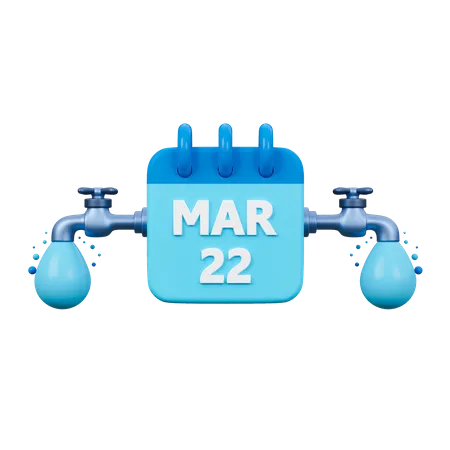 Calendario del día mundial del agua  3D Icon