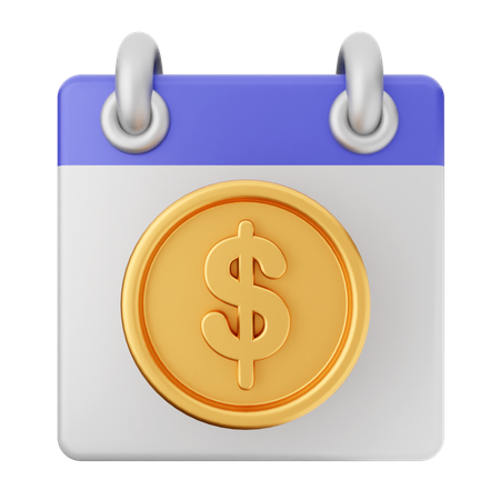 Calendario de dinero  3D Icon