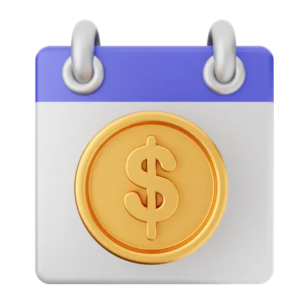 Calendario de dinero  3D Icon