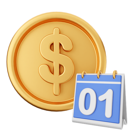 Calendario de dinero  3D Icon