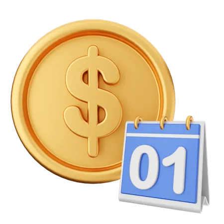 Calendario de dinero  3D Icon