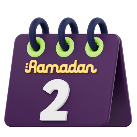 Segundo día del calendario de Ramadán Celebración del Ramadán  3D Icon