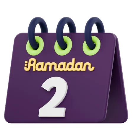 Segundo día del calendario de Ramadán Celebración del Ramadán  3D Icon