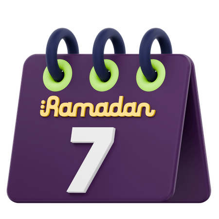 Séptimo día del calendario de Ramadán Celebración del Ramadán  3D Icon