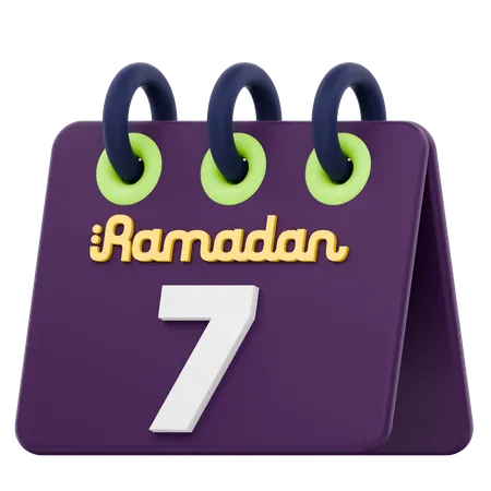 Séptimo día del calendario de Ramadán Celebración del Ramadán  3D Icon