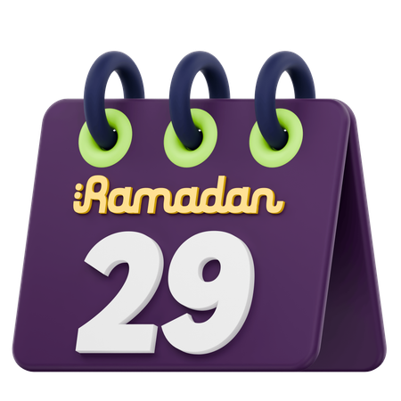 Calendario del trigésimo día del Ramadán Celebración del Ramadán  3D Icon