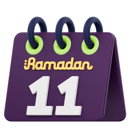 Undécimo día del calendario de Ramadán Celebración del Ramadán  3D Icon