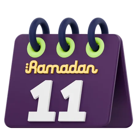 Undécimo día del calendario de Ramadán Celebración del Ramadán  3D Icon