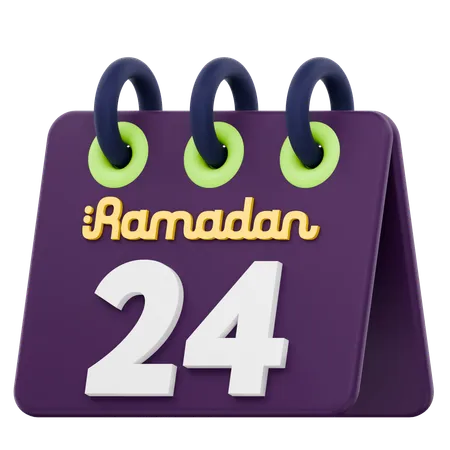 Vigésimo cuarto día del calendario de Ramadán Celebración del Ramadán  3D Icon