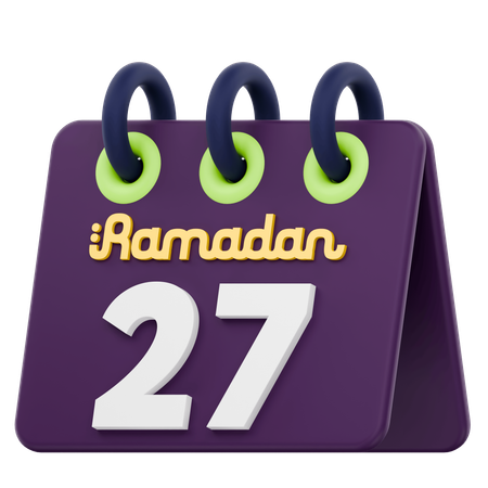 Vigésimo octavo día del calendario de Ramadán Celebración del Ramadán  3D Icon