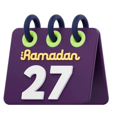 Vigésimo octavo día del calendario de Ramadán Celebración del Ramadán  3D Icon