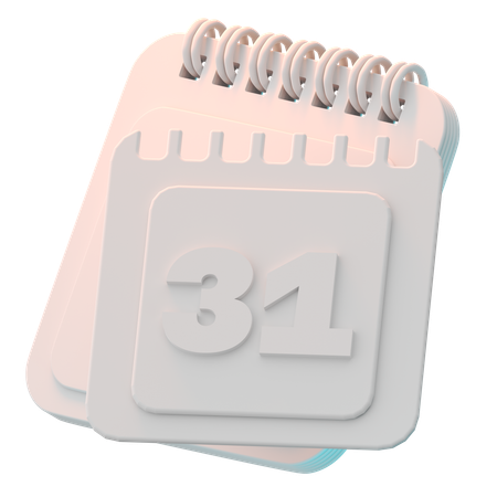 Calendario arrancable 31  3D Icon