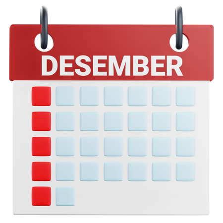 Calendário de dezembro  3D Icon