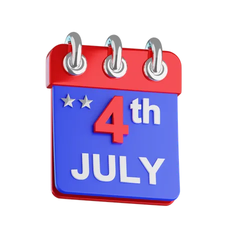 Dia da independência do calendário  3D Icon