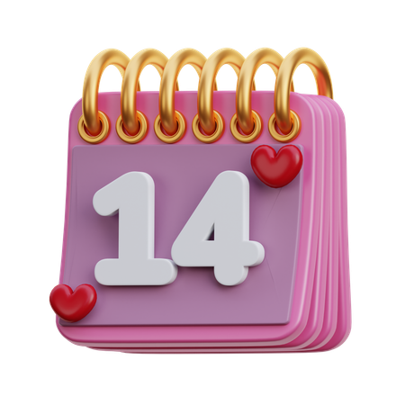 Calendário do dia dos namorados  3D Icon