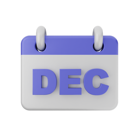 Calendario diciembre  3D Icon