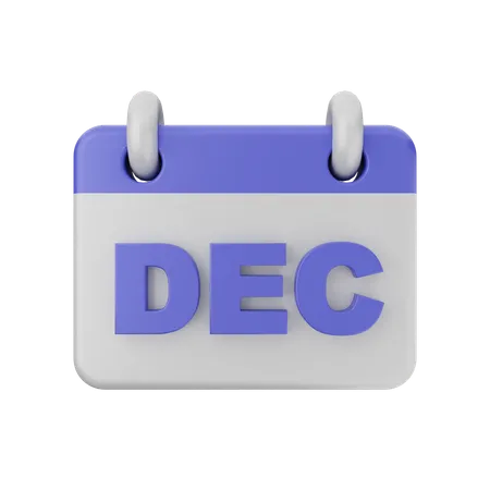 Calendario diciembre  3D Icon