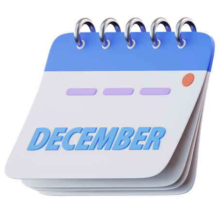 Calendario diciembre  3D Icon